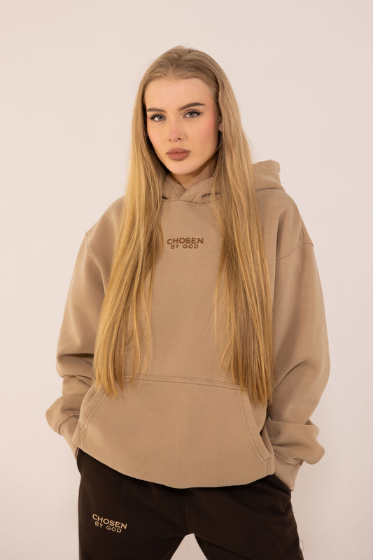 (F)                          HOODIE WASHED - BEIGE