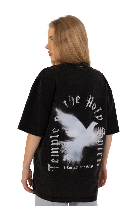 (L)  T-SHIRT "HOLY SPIRIT" - GRAY